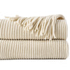 Moss Stitch Chenille Throw Beige / 50" x 60" (127 x 152 cm)