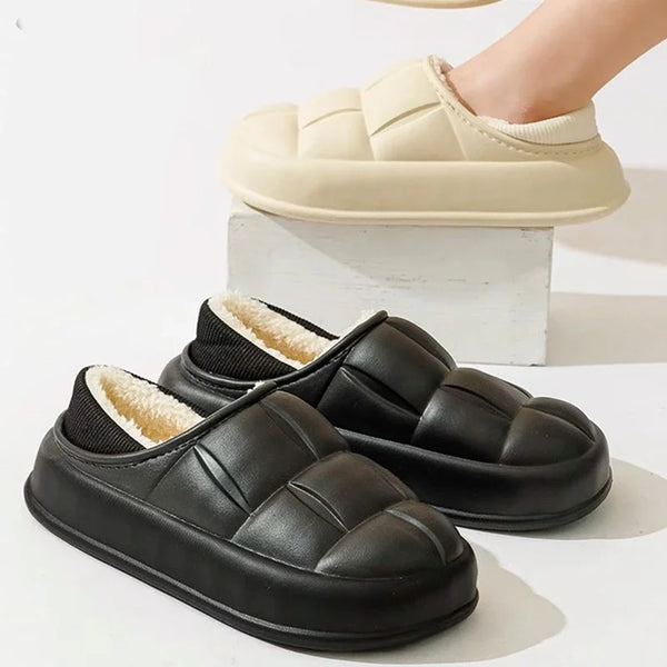 Plush Couple Shoes Indoor Confinement Shoes 2025 New Women's SlippersAutumn and Winter Waterproof Cottonbags and Home Slippers