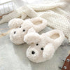 Fluffy Pup Slippers White / 5