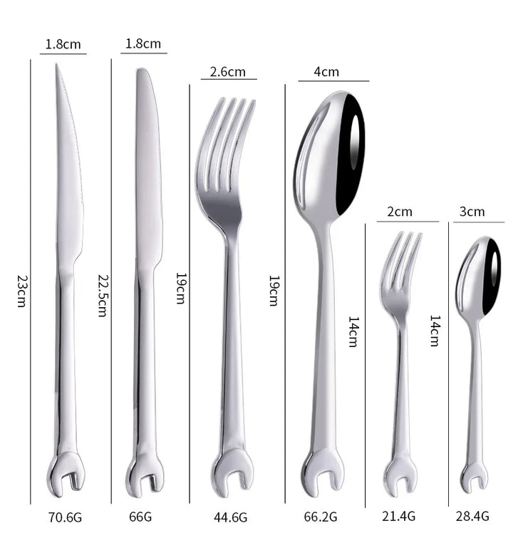 Wrench-Shaped Cutlery 6-Piece Set