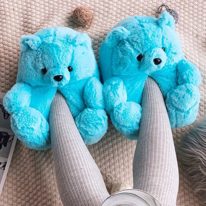 Teddy Bear Slippers Lake Blue