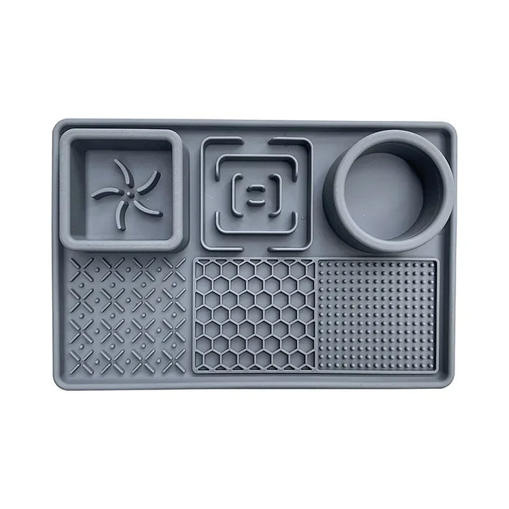 Happy Tails 3 in 1 Slow Feeder Tray for Dogs Gray