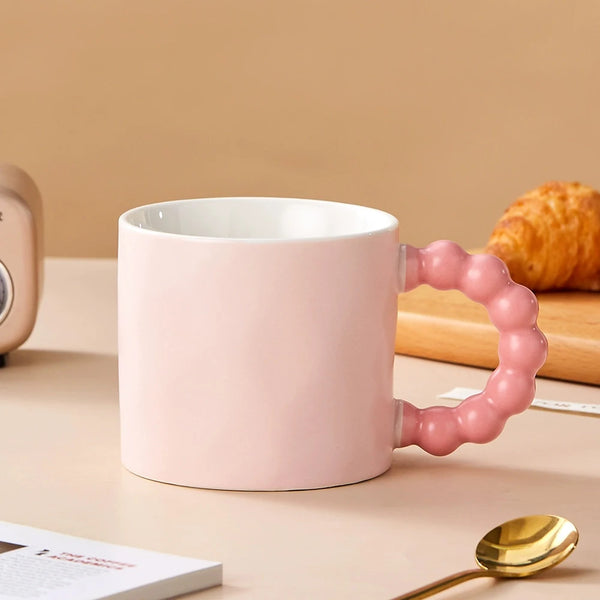 Bubble Handle Mug Set Pink