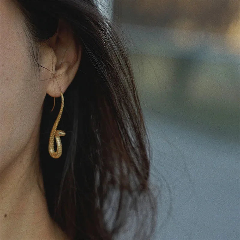 Golden Snake Earrings