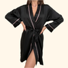 Velora Satin Robe Black / S