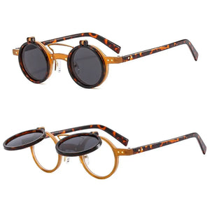 Edison Flip-up Sunglasses Leopard/Black Lens