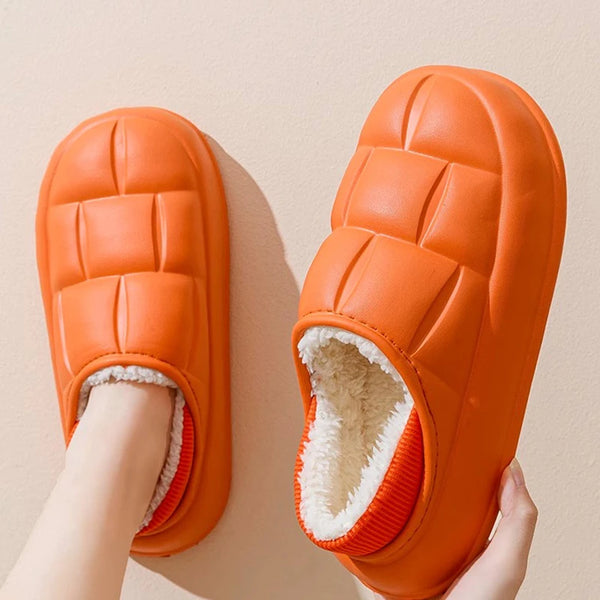 Plush Couple Shoes Indoor Confinement Shoes 2025 New Women's SlippersAutumn and Winter Waterproof Cottonbags and Home Slippers