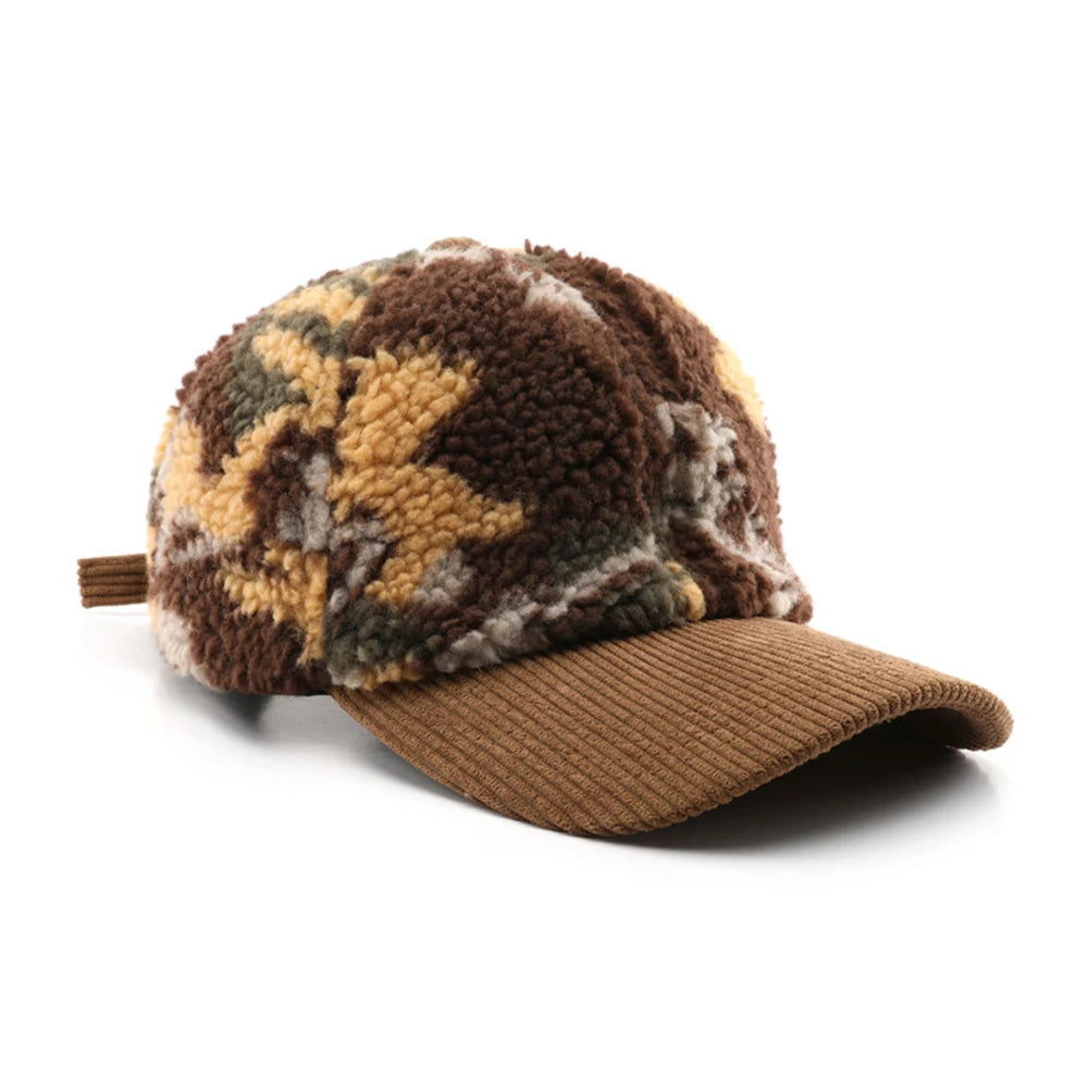 3Leaves Camo plush cap Brown