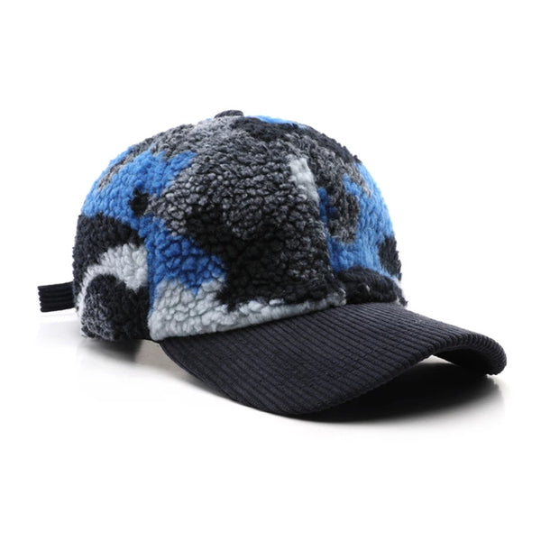 3Leaves Camo plush cap Blue