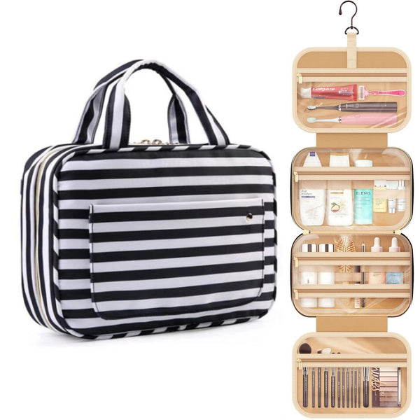 Purely Travel Toiletry Bag Black stripes