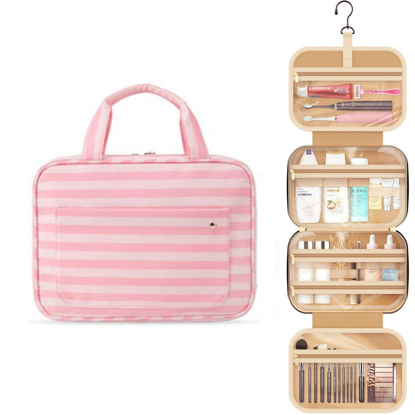 Purely Travel Toiletry Bag Pink stripes