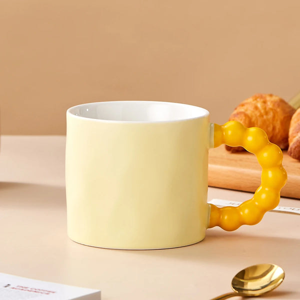 Bubble Handle Mug Set Yellow