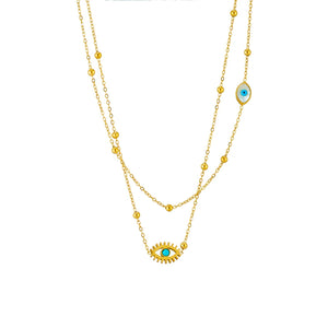 Halo Essence Evil Eye Layered Necklace