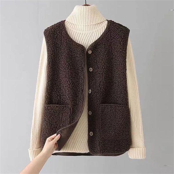 Provence Fleece Vest Chocolate / S