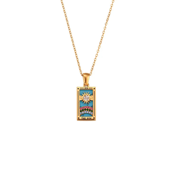 Tarot Card Necklace Sun