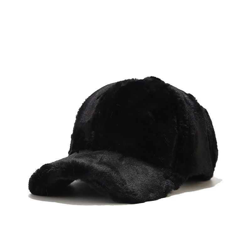 Elise Plush Cap Black