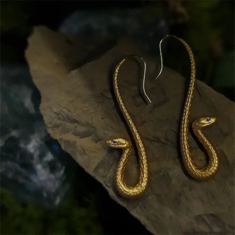 Golden Snake Earrings