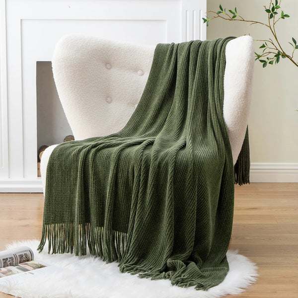 Moss Stitch Chenille Throw