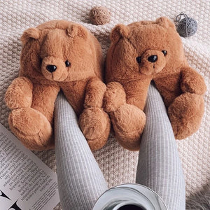 Teddy Bear Slippers Light brown