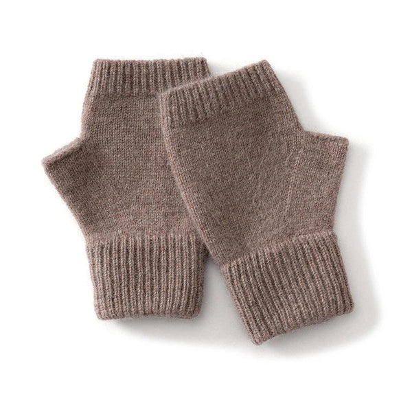 Ovelyn Wool Knit Gloves Brown