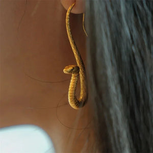 Golden Snake Earrings