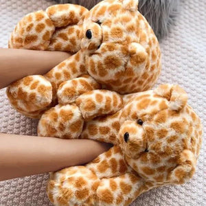 Teddy Bear Slippers Leopard