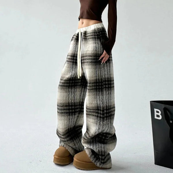 Slow Mornings Plaid Trouser Gray / S