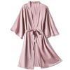 3Leaves Satin Kimono Robe Pink / S