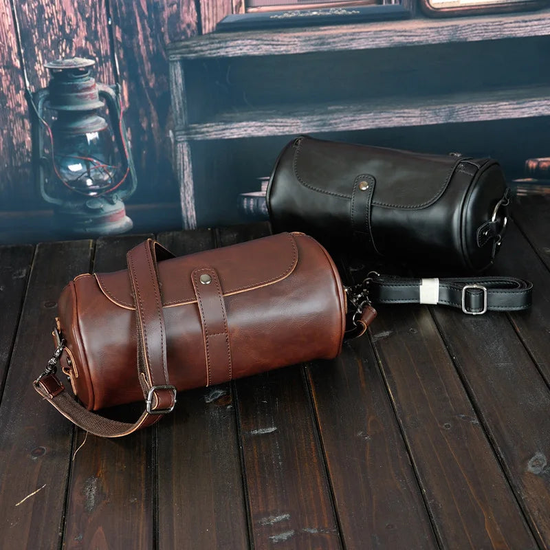 Men's Vintage Barrel Shoulder Bag