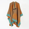 Unisex Travel Shawl Thickened Warm Side Slit Mantle For Four Seasons Simple Elegant Ethnic Style Men Women's Fashion Scarf Amber / 155