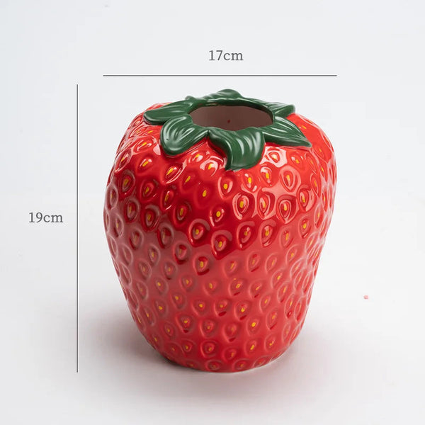 Strawberry Ceramic Vase