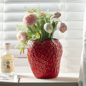 Strawberry Ceramic Vase