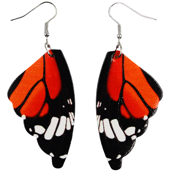 Halo Essence Butterfly Earrings Red White