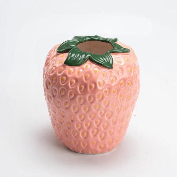 Strawberry Ceramic Vase Pink