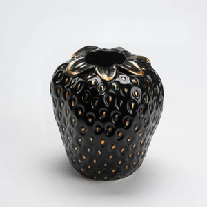 Strawberry Ceramic Vase Black