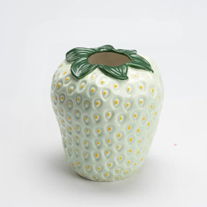 Strawberry Ceramic Vase Light green