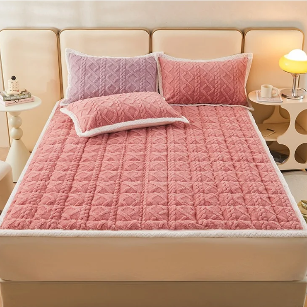 Purely Quilted Mattress Pad Pink / Twin