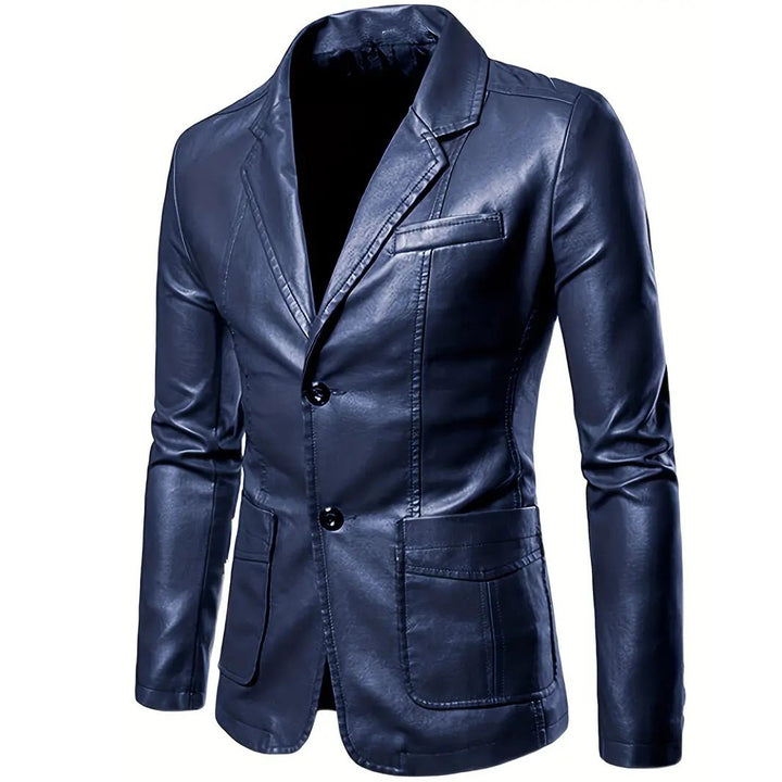 3Leaves Metro Leather Jacket Blue / 2XS