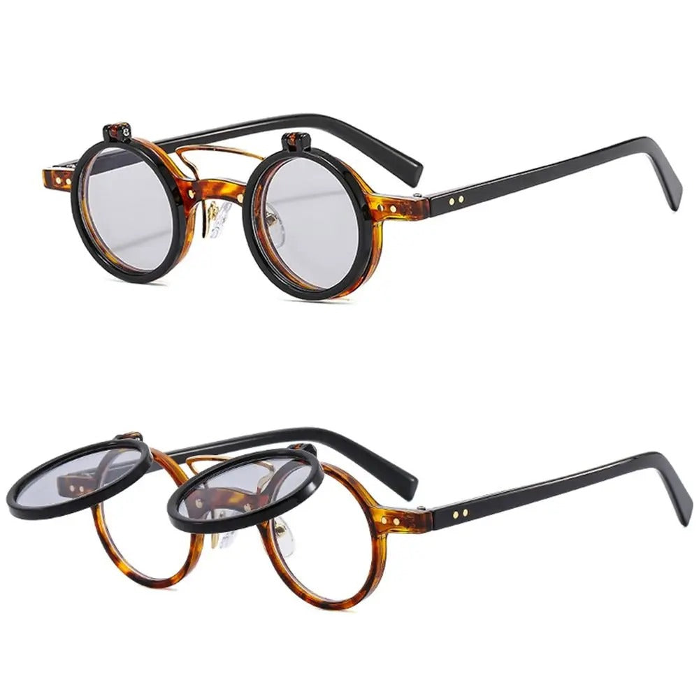 Edison Flip-up Sunglasses Black/Leopard