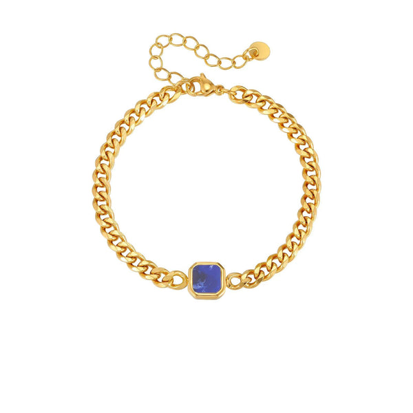 Strata Link Bracelet Gold / Sapphire Blue