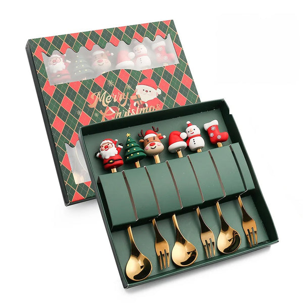 ChefGenius Christmas Cutlery Gift Set Green / 6 Piece Set