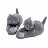 Hugging Cat Slippers - Women's Grey / 6