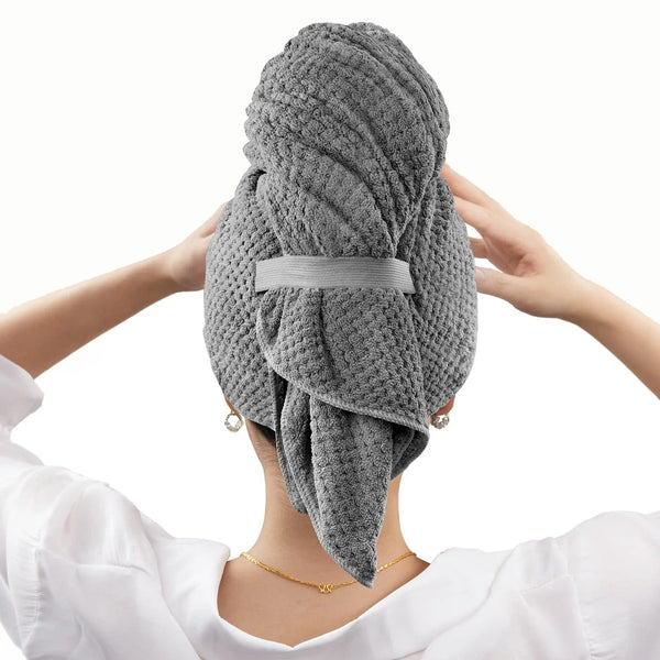 Purely Large Hair Towel Wrap Grey