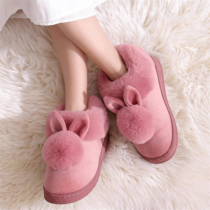 Fluffy Bunny Slippers Pink / 4.5