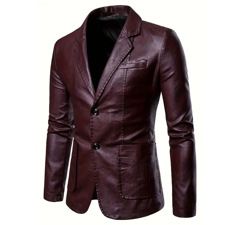 3Leaves Metro Leather Jacket Burgundy / 2XS