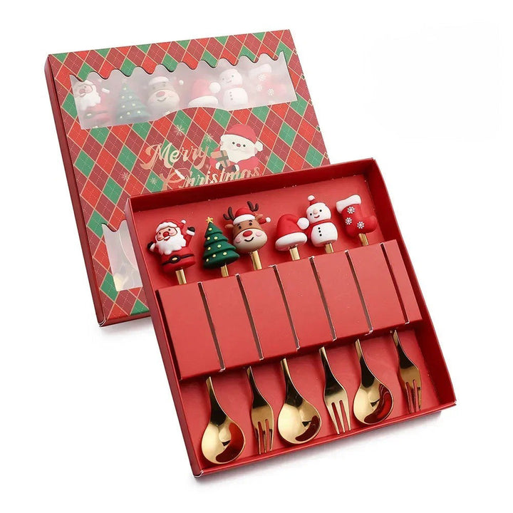 ChefGenius Christmas Cutlery Gift Set Red / 6 Piece Set