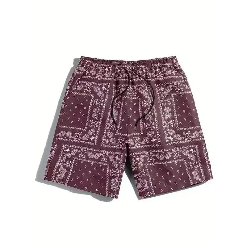 Retreat Paisley Shorts Wine red / S