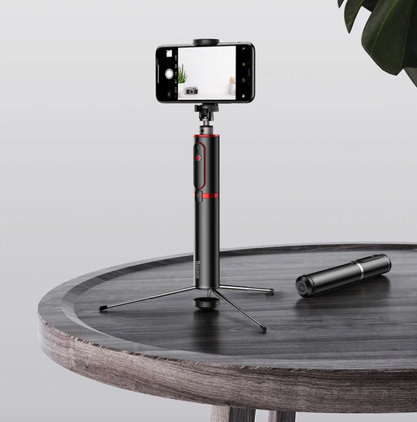 Selfie Stick Tripod with Bluetooth Remote Red Stripe