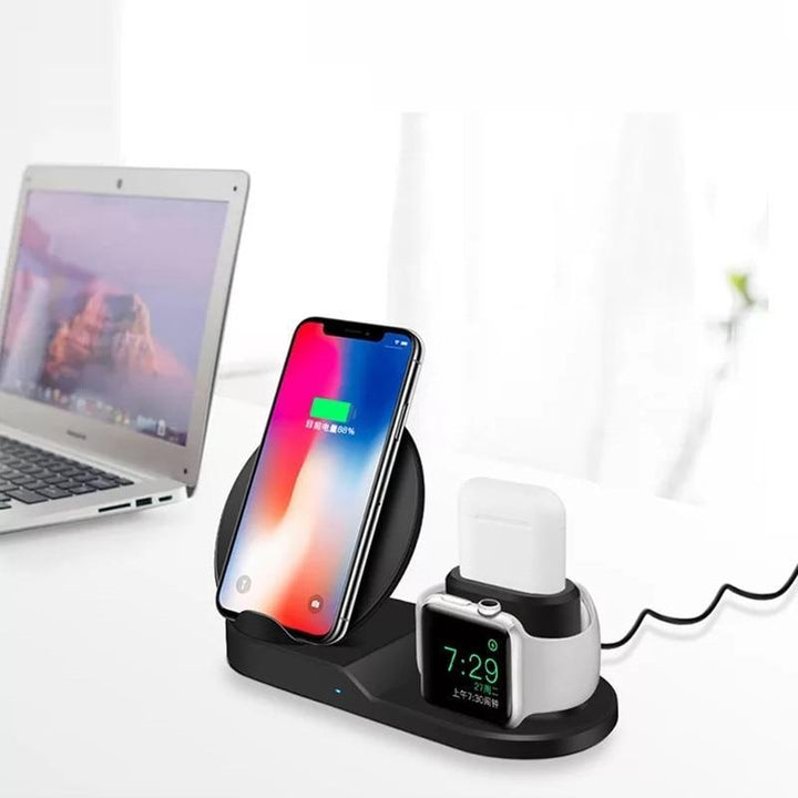 3 in 1 Fast Wireless Charger Dock Black