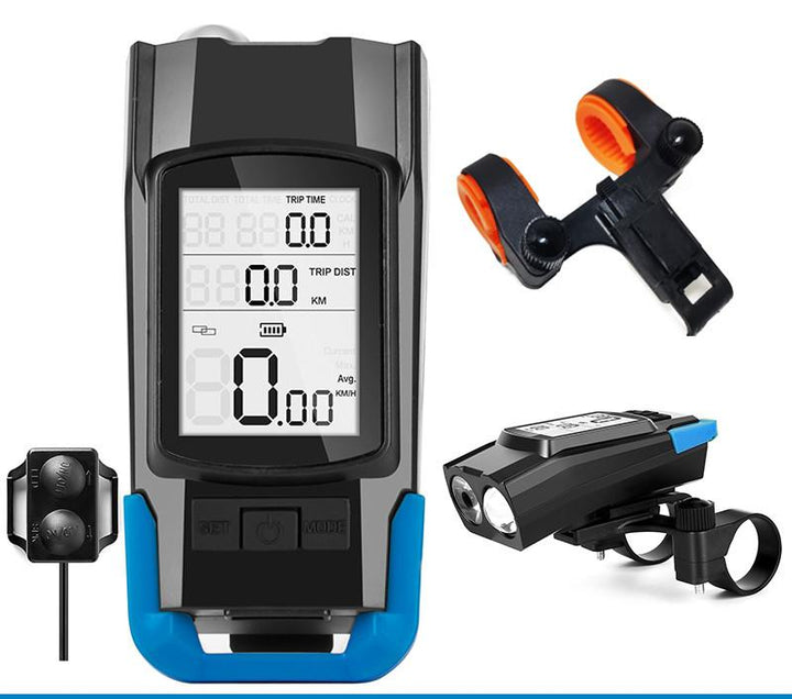 3 in 1 Wireless Bike Headlight Computer Horn Blue